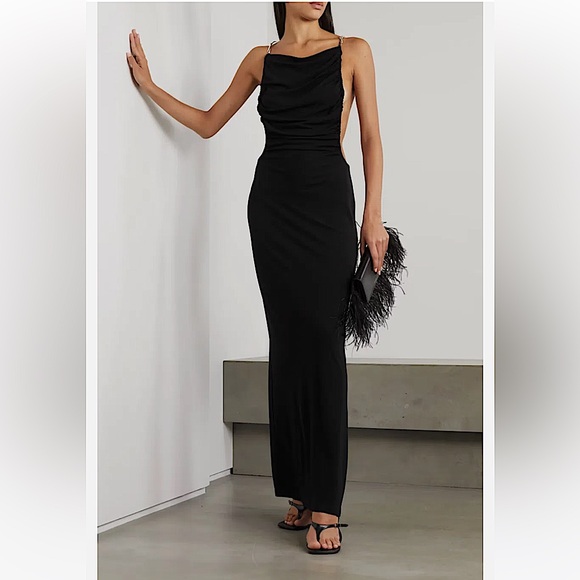 NWT Christopher Esber Sculptured Strapped Ruched Backless dress - Picture 1 of 13